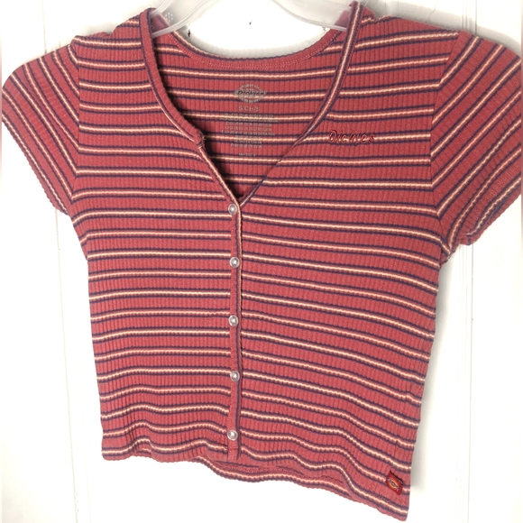 Dickies Tops - Dickies Women's Striped Crop Top